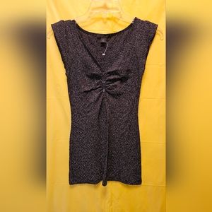 EXPRESS Women's black  & silver tweed blouse XS